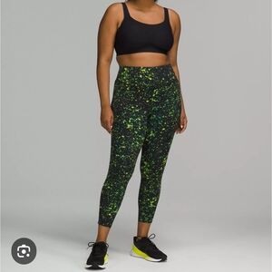 Green Patterned Women's Leggings